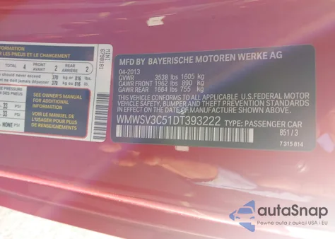 2013 Mini Hardtop Cooper S from USA, damaged, VIN WMWSV3C51DT393222